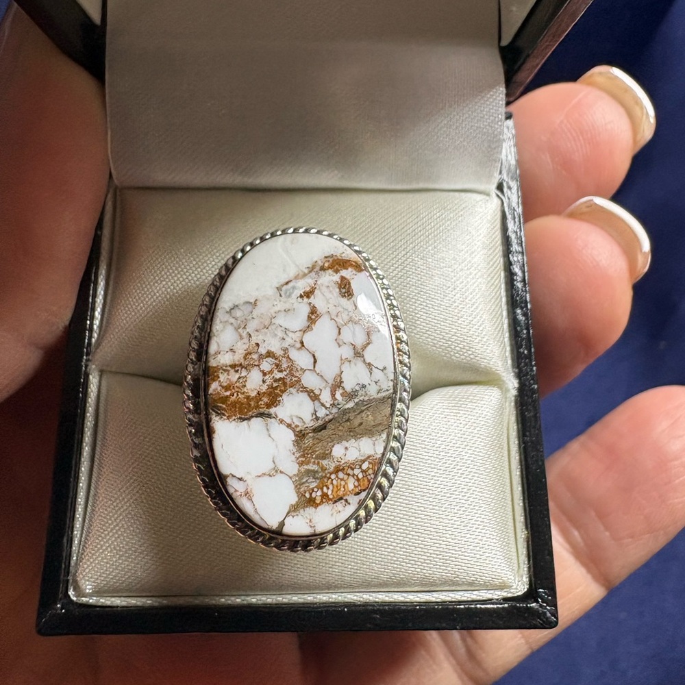 Ring Wild Horse Turquoise 925 Sterling Silver Southwestern Statement